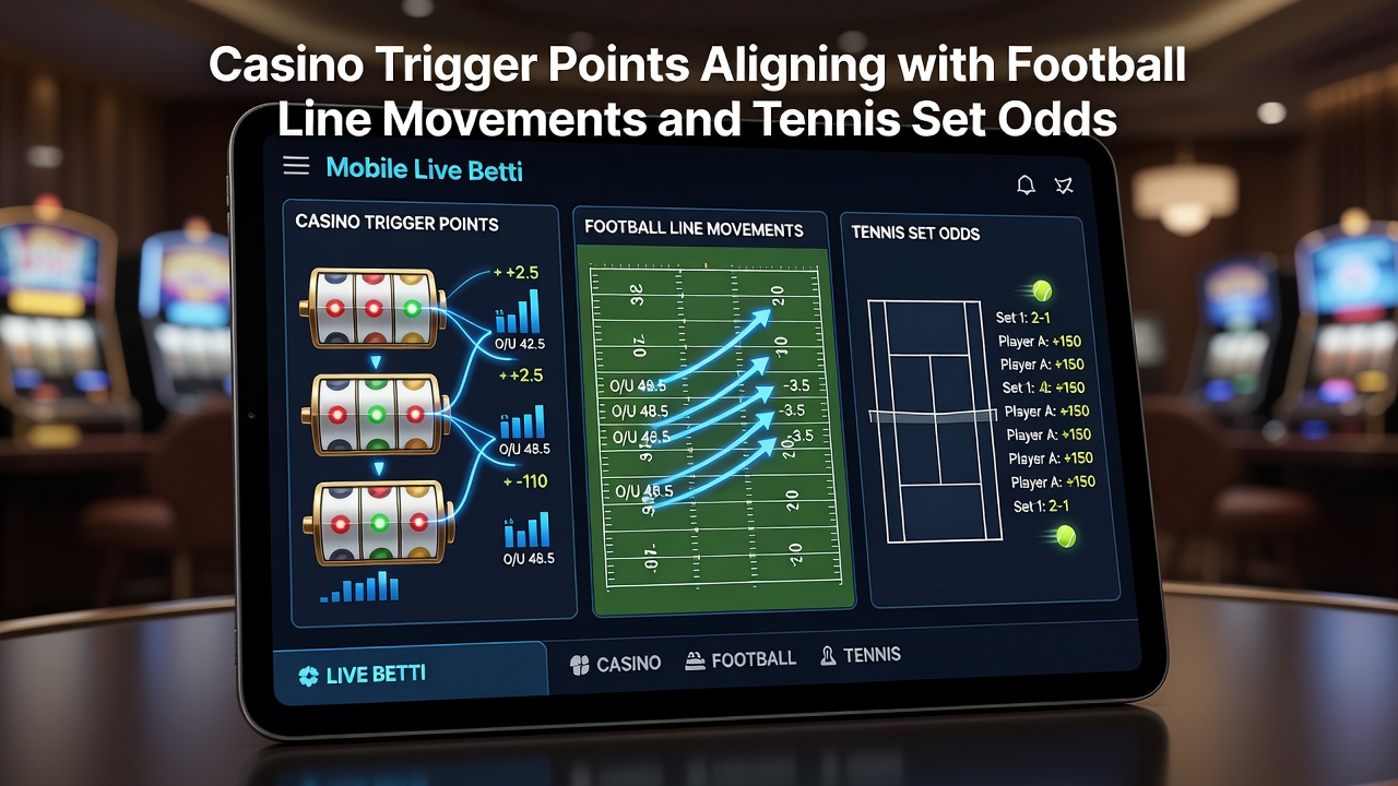 Darstellung von Linienbewegungen im Fußball und korrespondierenden Tennis-Set-Quoten mit integrierten Casino-Triggern auf Smartphone-Displays