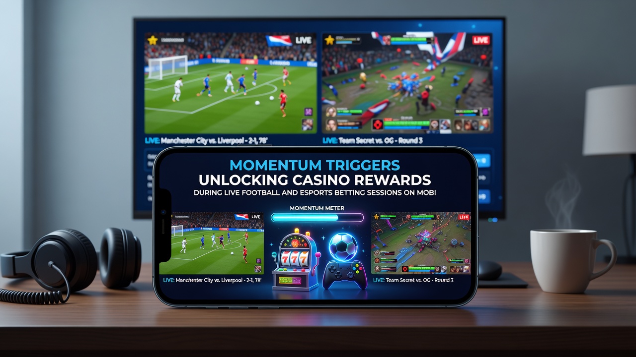 Esports-Live-Wette auf mobilem Gerät mit sichtbarem Casino-Bonus-Trigger nach einem Momentum-Wechsel